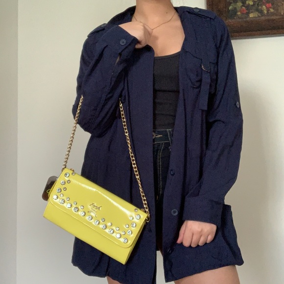 Posh Yellow Rhinestone Clutch - Picture 3 of 9